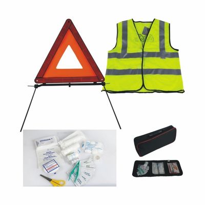 3in1 auto reflecterend vest waarschuwing driehoek noodpad kit met aangepast logo